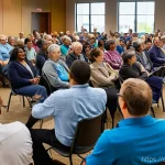 자치행정사 직무 관련 도서 - **Image Prompt 1: Inclusive Community Dialogue**
A vibrant, wide-angle shot of a diverse communi...