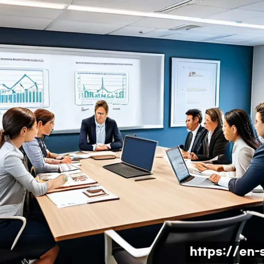자치행정사 자격증 관련 자료 - A professional office setting showing a diverse group of public administration professionals engaged...