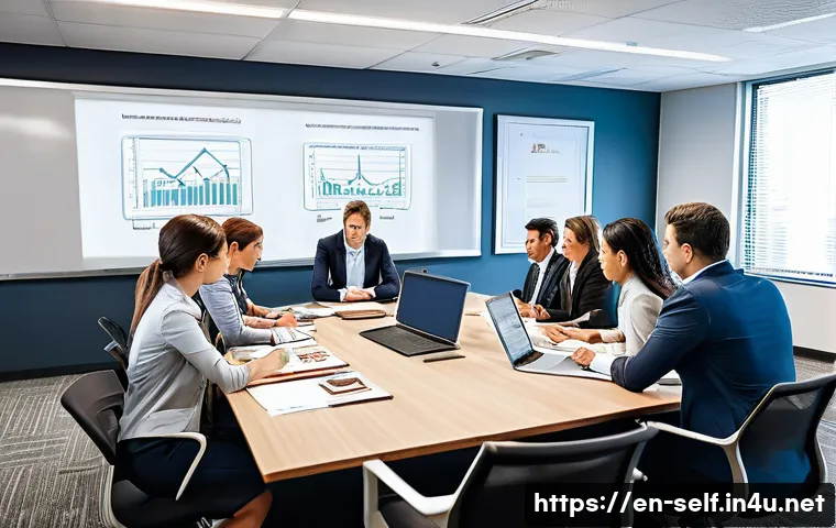 자치행정사 자격증 관련 자료 - A professional office setting showing a diverse group of public administration professionals engaged...