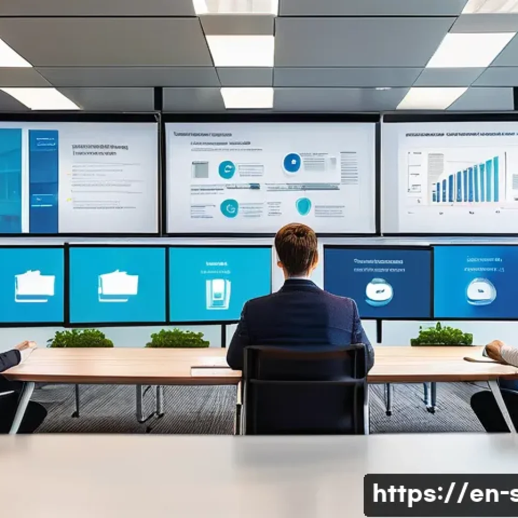 자치행정사 커리큘럼 - A professional public administration office setting, featuring a diverse group of mid-career profess...