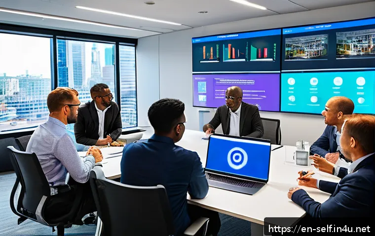 자치행정사 네트워크 활용법 - A dynamic urban government office scene showing diverse professionals from different local agencies&mdash;...