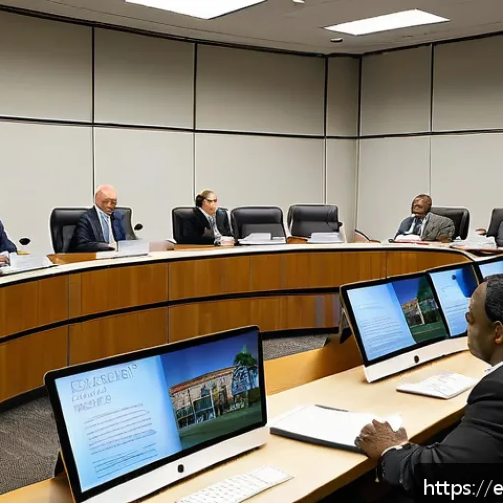자치행정사 관련 법규와 정책 - A detailed, realistic scene of a local government city council meeting room during a public hearing ...